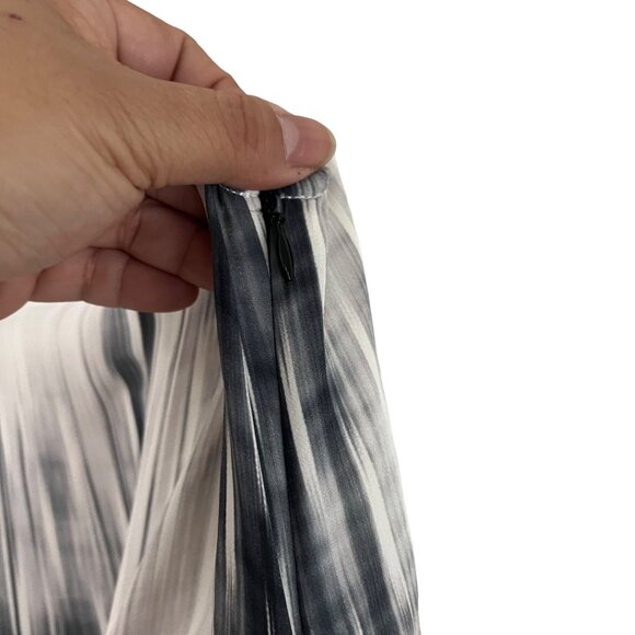 Kobi Halperin Womens Gray White Abstract Sleeveless Knot Silk Midi Dress Sz 10 - Picture 3 of 7